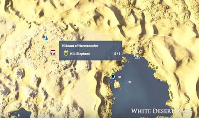 Assassin's Creed Origins, War Elephants, White Desert Oasis, Herwennefer  