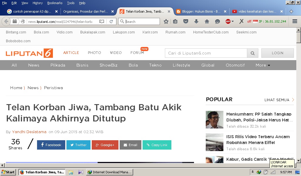 Hukum Bisnis Kesehatan dan Keselamatan Kerja