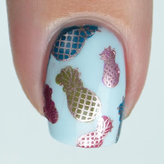 colorful pineapple nail art