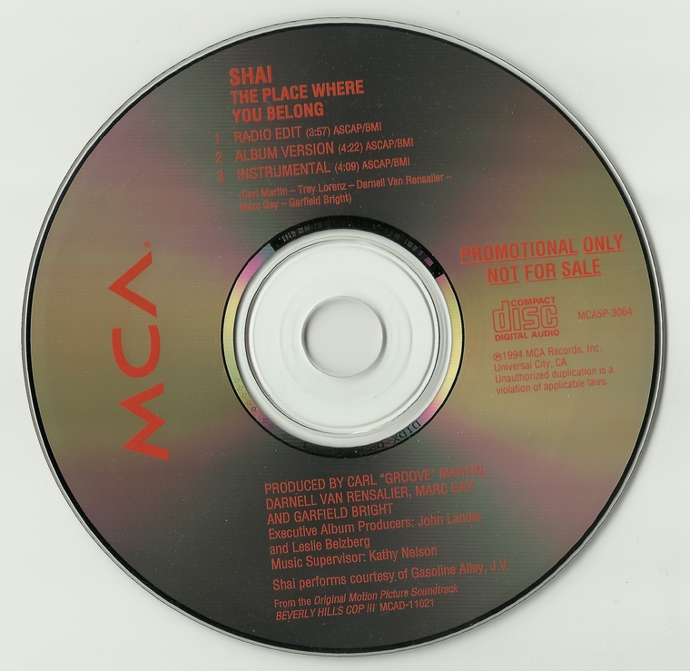 THE CRACK FACTORY ShaiThe_Place_Where_You_Belong(Promo_CDS)1994Y2H_INT