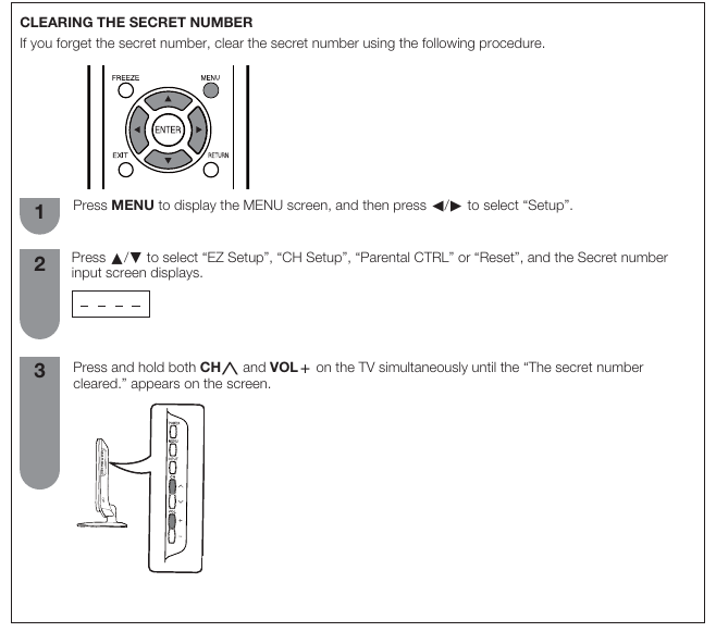 PTouch fun Resetting Sharp TV password