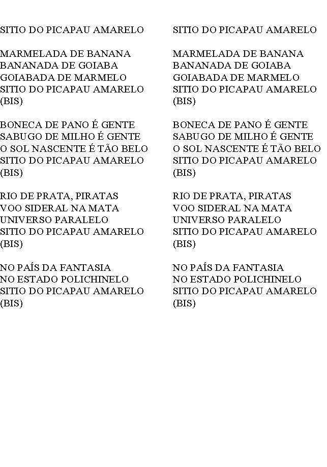 Espaço trans formar Música Sitio do Picapau Amarelo