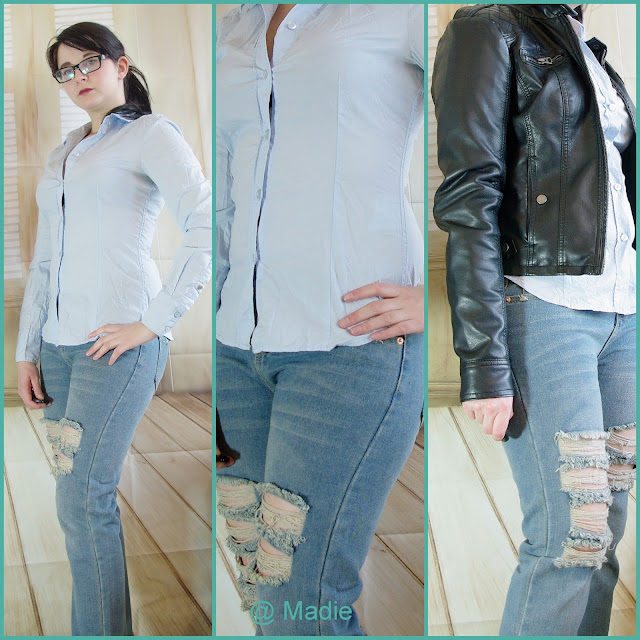 [Fasion] Ripped Boyfried Jeans mit klassischer Bluse