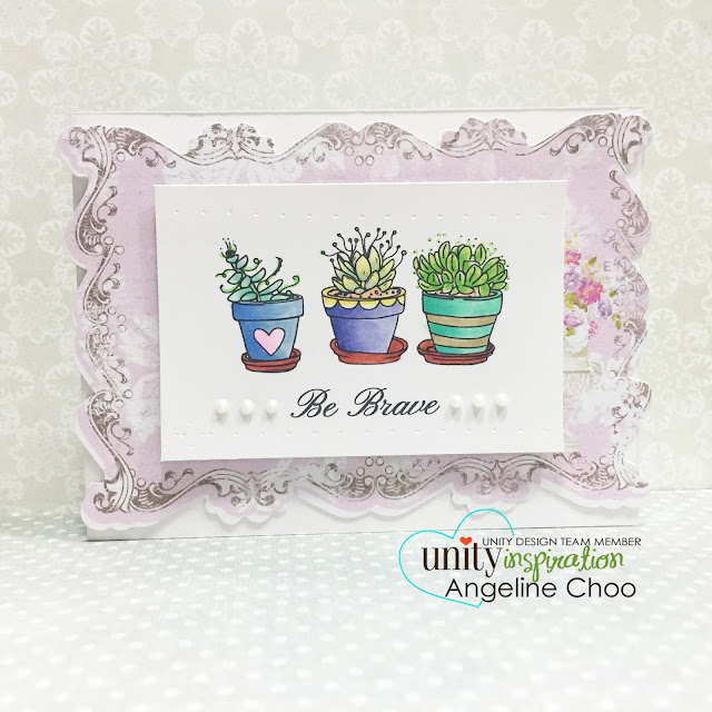 ScrappyScrappy: Bravely Planted #scrappyscrappy #unitystampco #card #succulent #stamp #copic