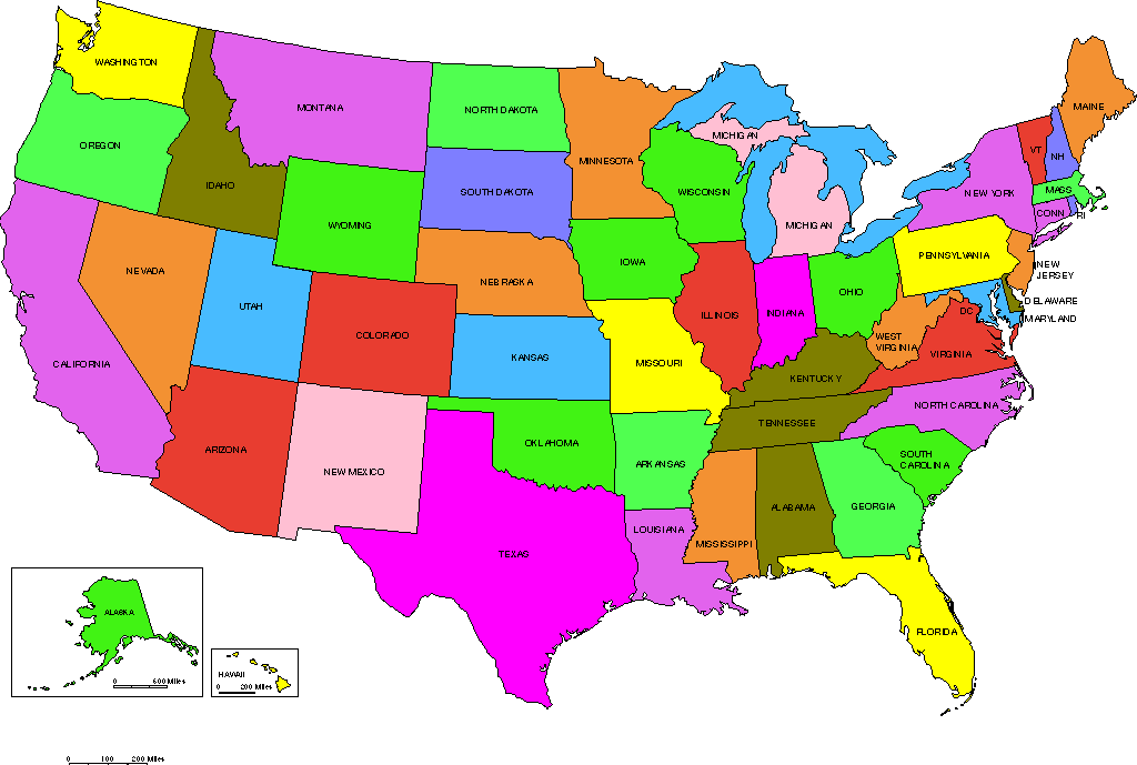 Amerika Karte Staaten