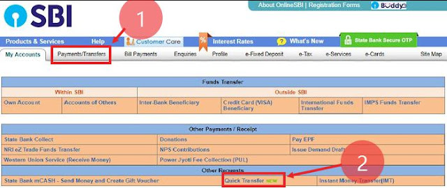 SBI Net Banking से Online Money Transfer कैसे करे