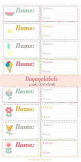 Bagage labels - free download