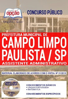 Download Apostila Concurso Campo Limpo Paulista 2018 PDF Baixar Apostila Concurso Campo Limpo Paulista 2018 PDF