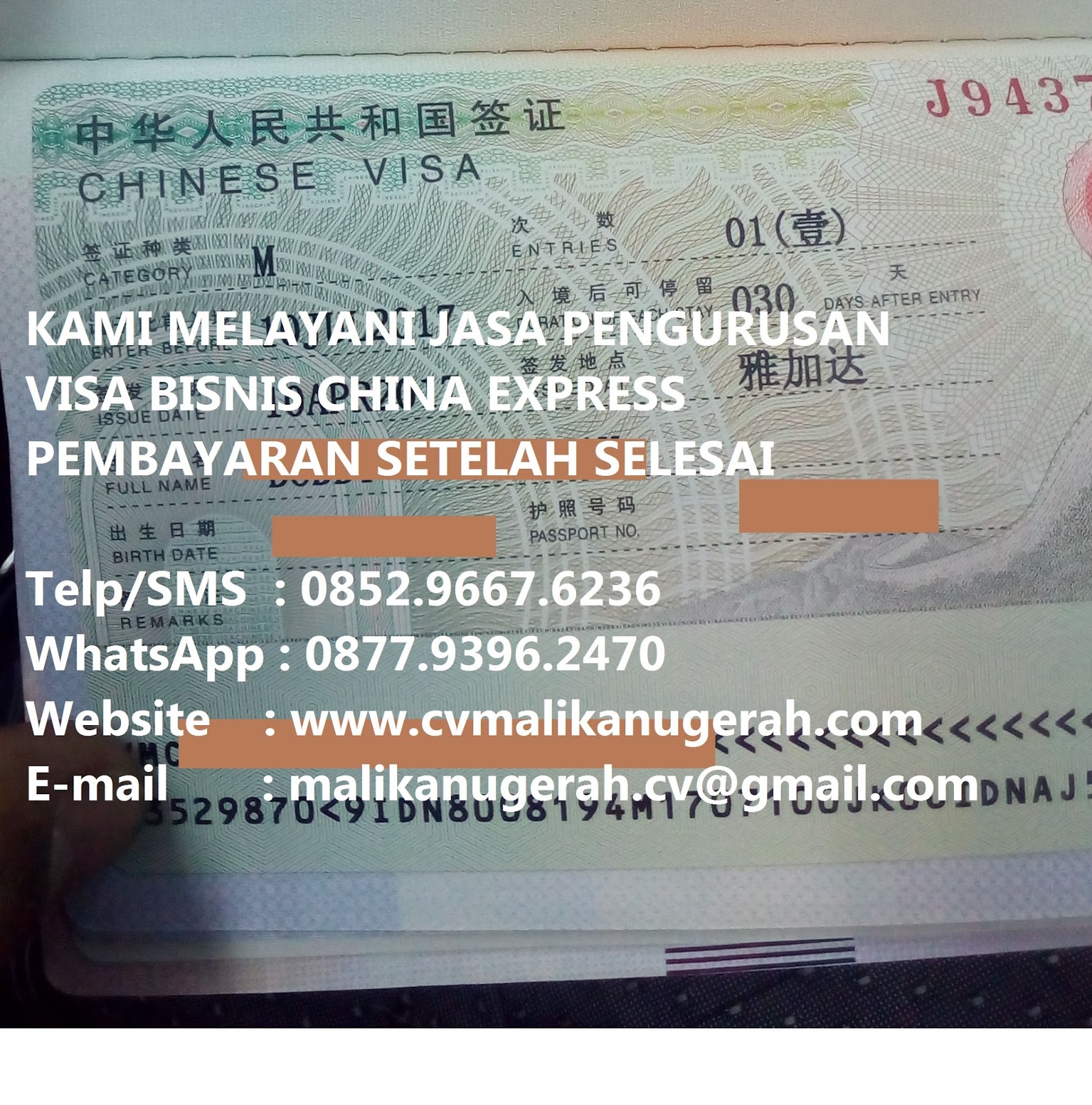 Prosedur Pembuatan Visa Bisnis China. Bersama