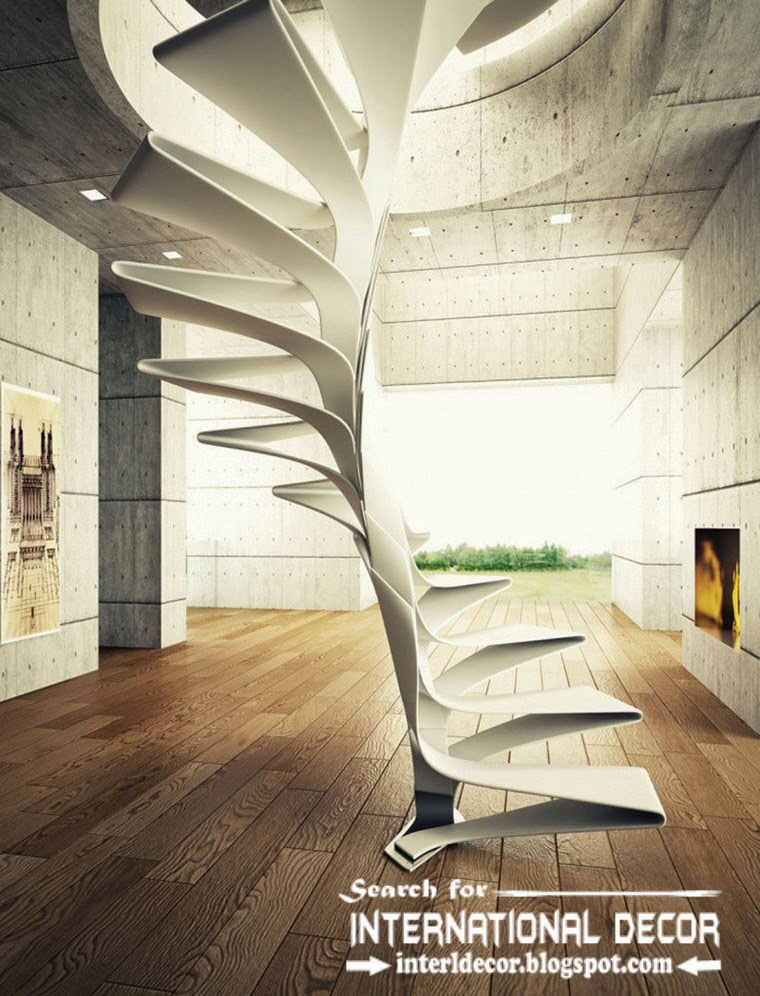 futuristic stairs design 2015 and steel staircase for modern interior, spiral stairs