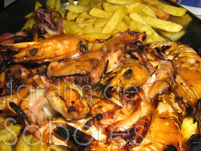 Espetada de Lulas com Camarão