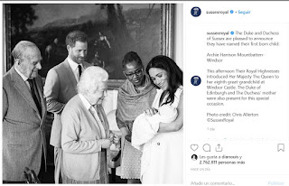 The Duke and Duchess of Sussex are pleased to announce they have named their first born child:  Archie Harrison Mountbatten-Windsor  This afternoon Their Royal Highnesses introduced Her Majesty The Queen to her eighth great-grandchild at Windsor Castle. The Duke of Edinburgh and The Duchess’ mother were also present for this special occasion.  Photo credit: Chris Allerton ©️SussexRoyal