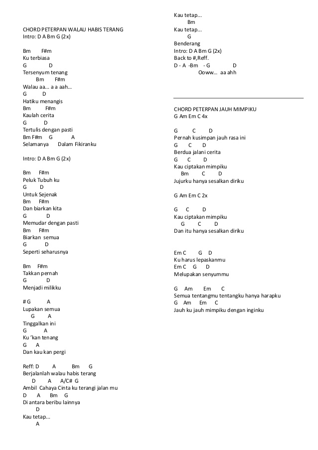 Kunci Lagu Peterpan Membebaniku