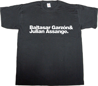 Julian Assange wikileaks baltasar Garzón useless copyright useless Politics spain is different t-shirt ephemeral-t-shirts