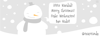 Tarjeta de felicitación de Navidad - Ilustración Navidad, Christmas Card - Muñeco de nieve, Snowman