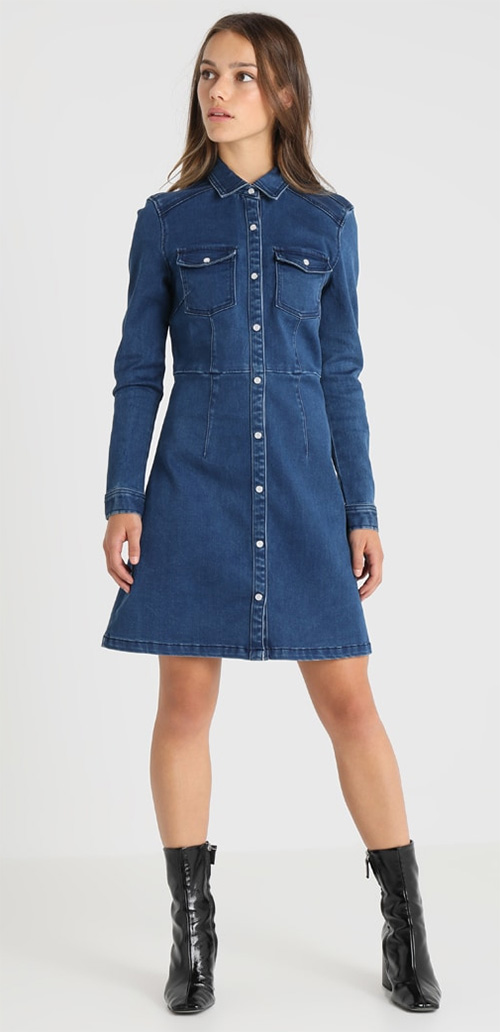 Robe courte en jean bleu Second Script Petite