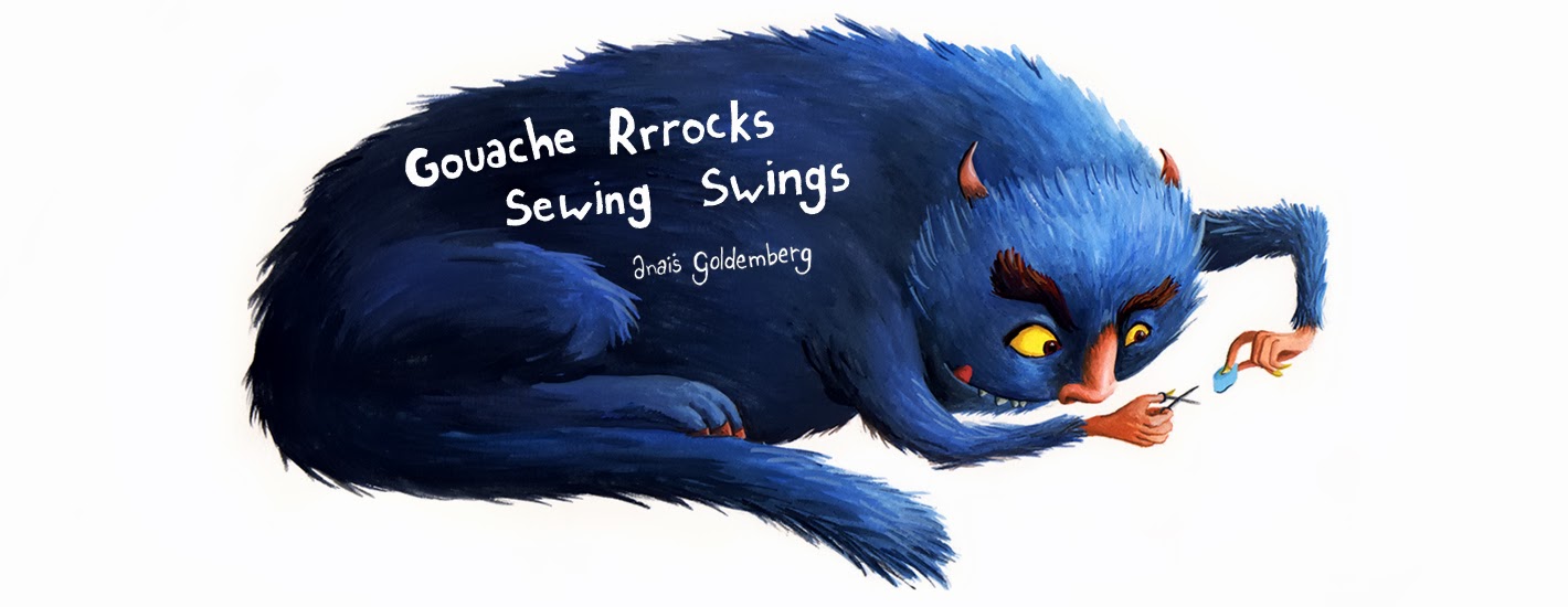 Gouache Rocks, Sewing Swings