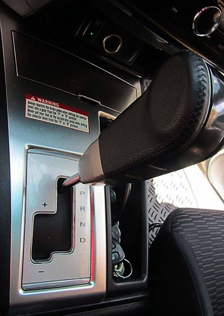 automatic transmission shifter paddle in a car