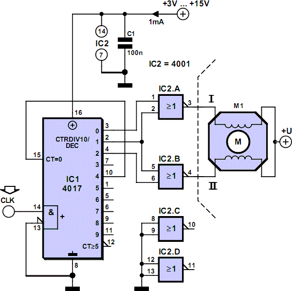 Simple Stepper Motor Controller Circuit Diagram