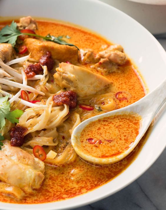 Laksa is a slightly spicy coconut noodle soup that's sure to please.