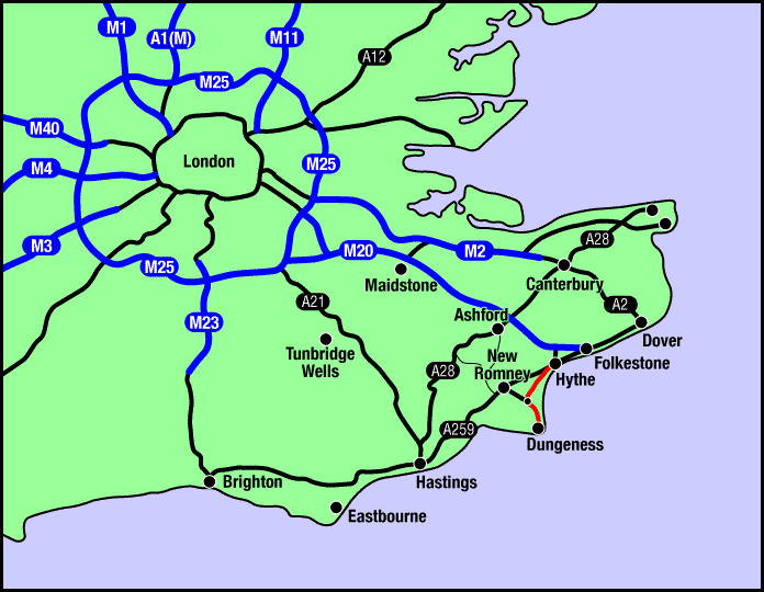 Map of New Romney, Kent