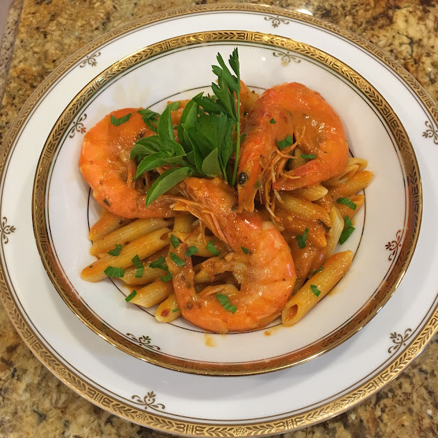 TASTE OF HAWAII PENNE WITH VODKA SAUCE AND SHRIMP