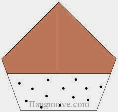 Bước 7: Vẽ chấm đen để hoàn thành cách xếp hạt dẻ bằng giấy origami đơn giản.