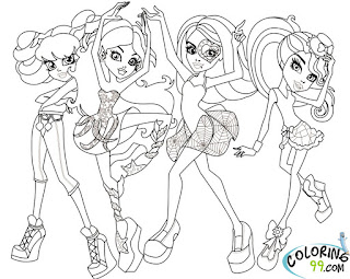 monster high class dance coloring pages