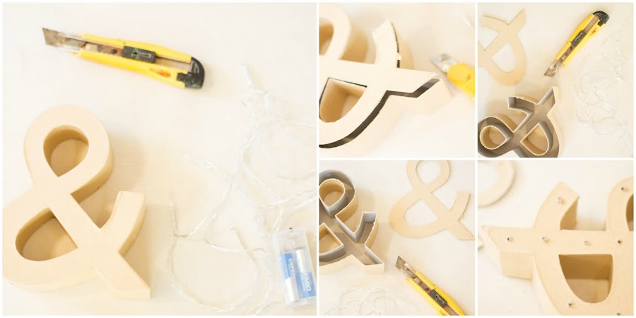 Letra de luces cartón diy