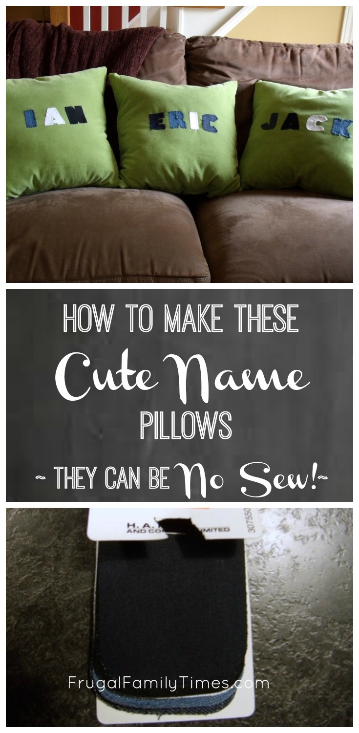 How to Make Cute Denim Personalized Name Pillows they can be NO SEW