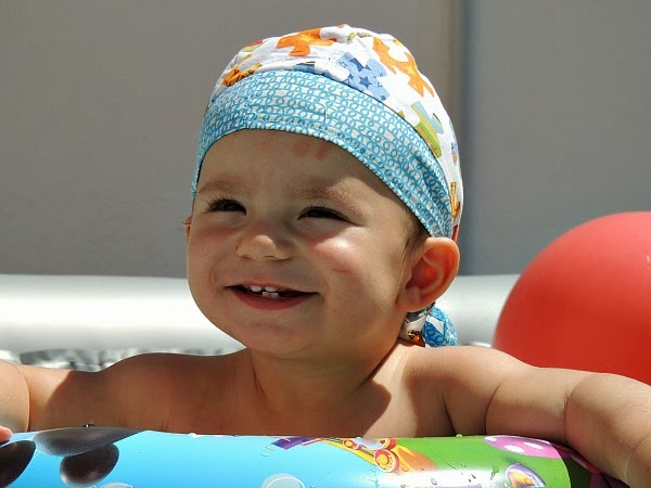 Bandana con puzzle en azul handmade by funkypatch