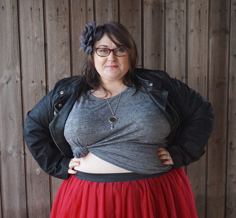 Society+ formerly Cool Gal Blue burgundy plus size tutu skirt by Society Plus VBO crop top