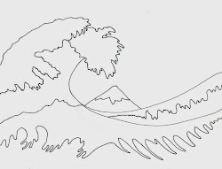 wave hokusai project waves ocean drawing water outline designs drawings kathy projects tattoo angelnik line sketches beach artwork vague cartoon