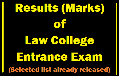 Results (Marks) of Law College Entrance Exam.