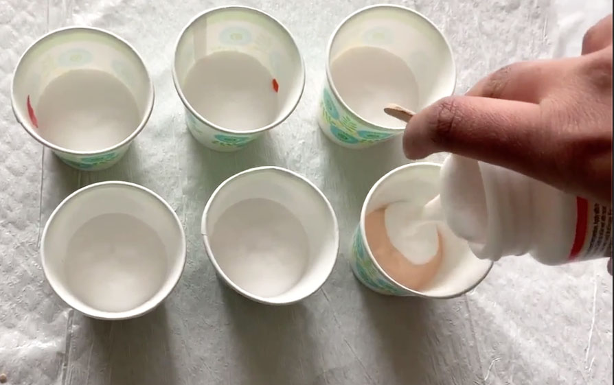 Vikalpah How to paint pour using acrylic paint and Mod Podge on wood panel