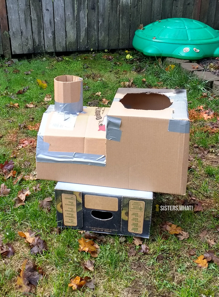 Toddler Hogwarts Express Train Engineer Halloween Costume Made Out Of Cardboard Box Sisters What From completely bare boxes to those painted to look like real trains. toddler hogwarts express train engineer