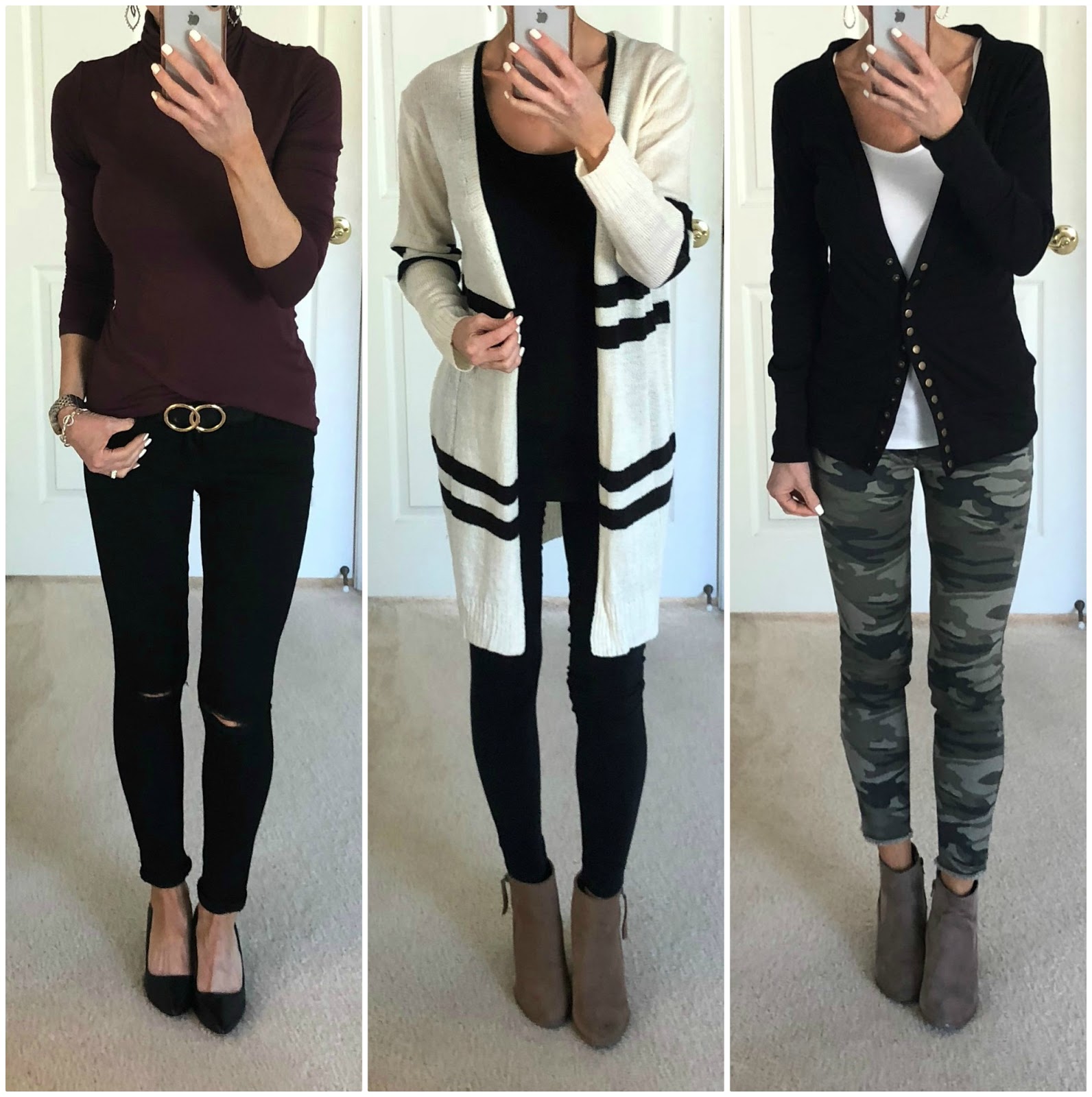 burgundy turtleneck outfit