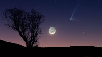 Comet PanSTARRS and Moon
