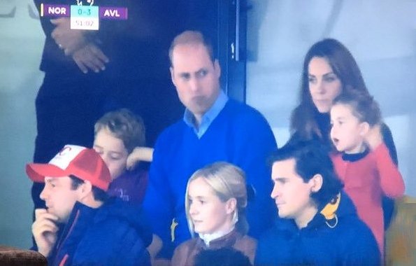 Prince William, Prince George and Princess Charlotte. Kate Middleton wore her Barbour Longshore Quilted jacket