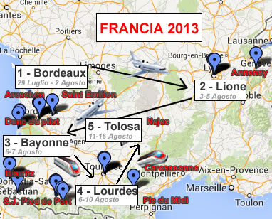 Francia 2013 Bordeaux mappa
