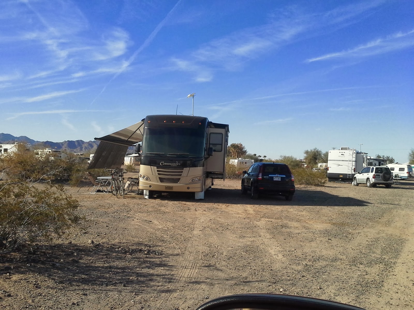 Class A Greyhounds...RVing with the big dogs! The Quartzsite Arizona