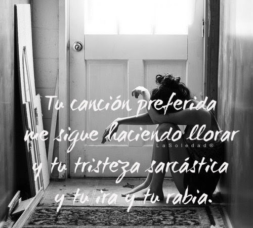 Te he abandonado hoy durante cinco minutos porque y tu mundo y tu estupidez y tus manías y tus contestaciones poco acertadas y tus fatigas por parar el maldito reloj de la vida me siguen estremeciendo. Y hasta que llegue nadie seguiré acordándome y recordándote. Tu canción preferida me sigue haciendo llorar y tu tristeza sarcástica y tu ira y tu rabia.