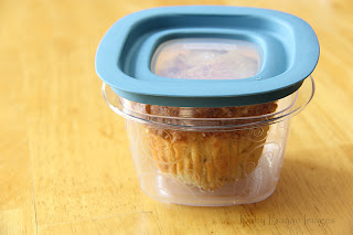 Giant Muffin in a closed food container.