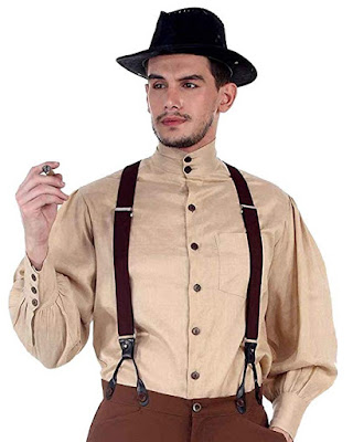 steampunk victorian mens linen shirt