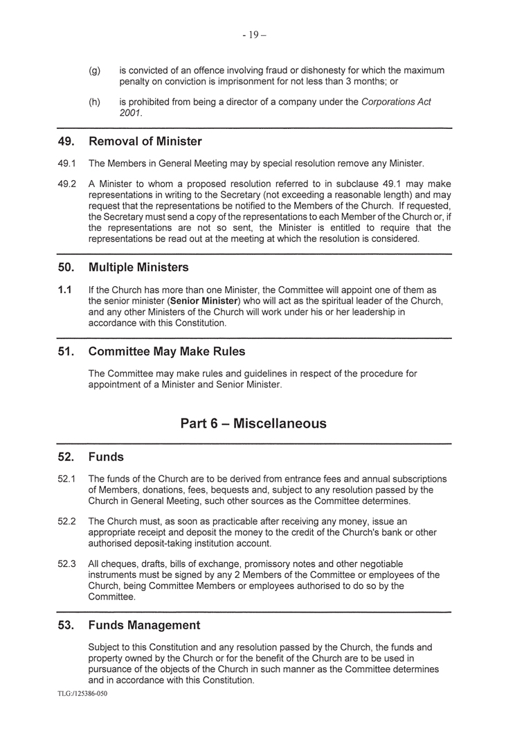 Constitution of The Congregation of the Enmore Spiritualist Church Incorporated