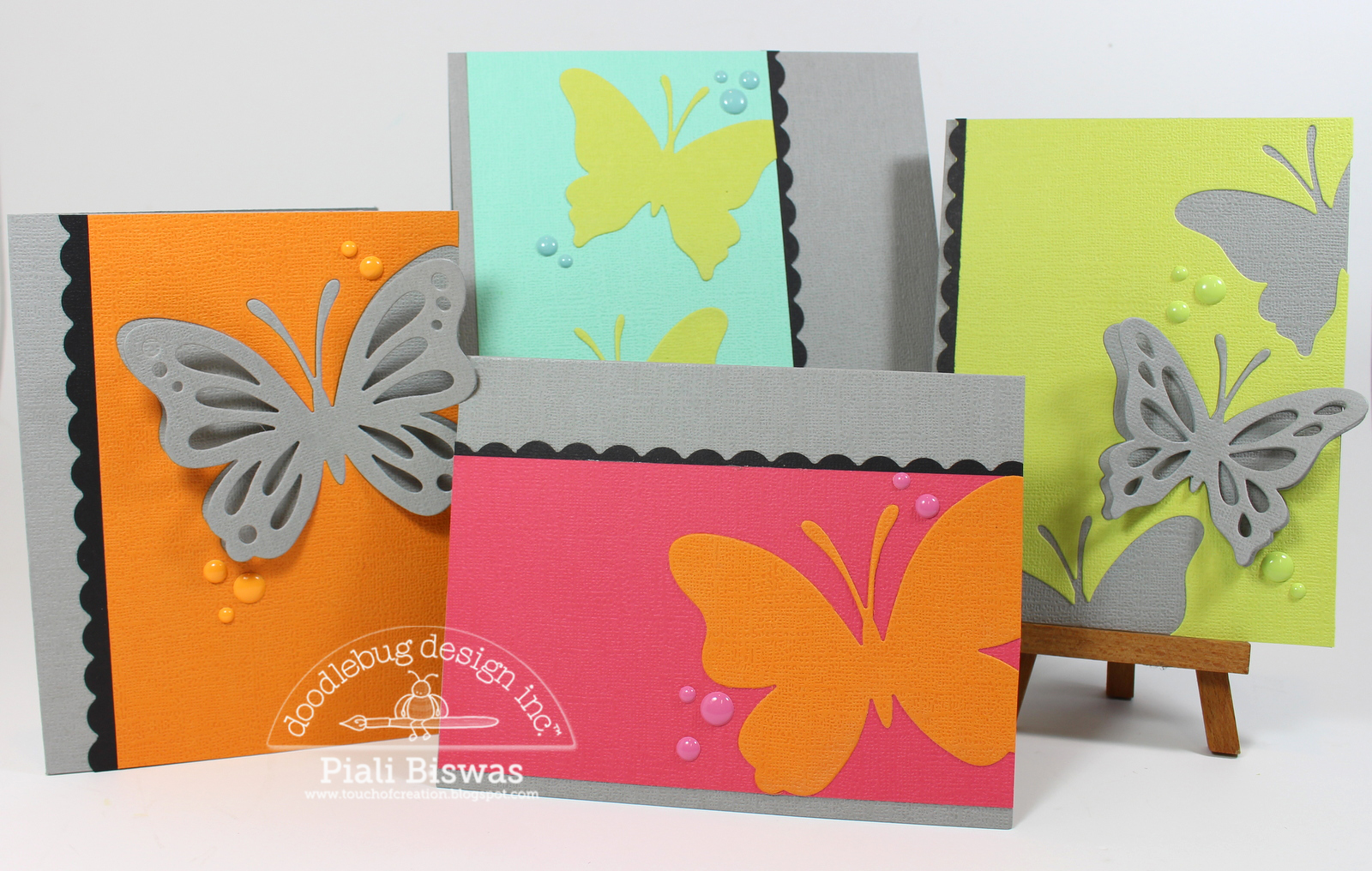 Doodlebug Design Inc Blog: Cardstock Challenge: Butterfly Cards by Piali