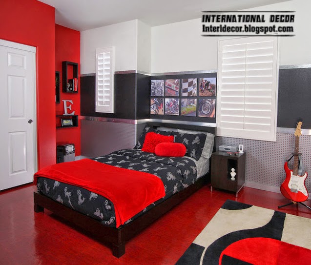 decorate with red, red in bedroom floor