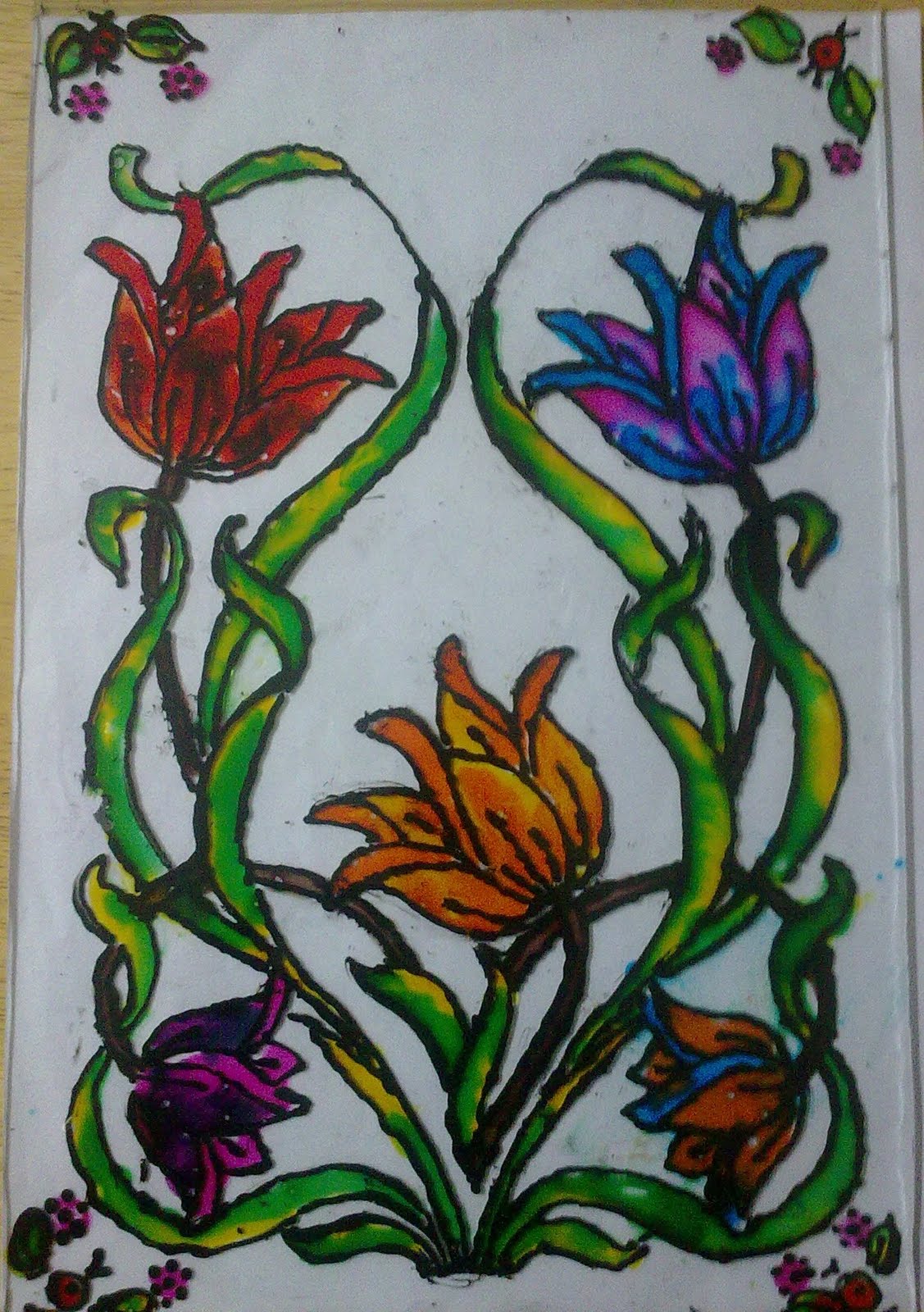 Free Glass Painting Patterns and Tutorials Done in the Traditional