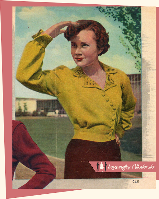 The Vintage Pattern Files: Free 1950s Knitting Pattern - Strickjacke mit Perlmuster