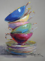 cup paintings tea still cups pastel drawing kunst madness november watercolor pastell fine thank spinks johanna portrait peinture stillleben arte